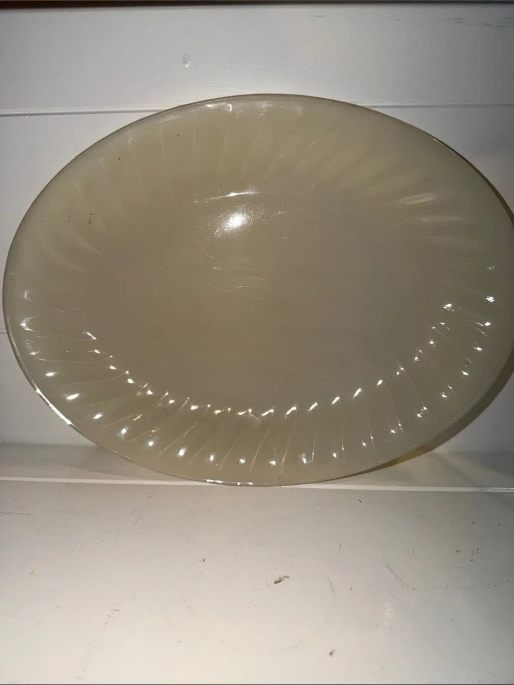 Vintage Fire King Cream Swirl Dinner Plate